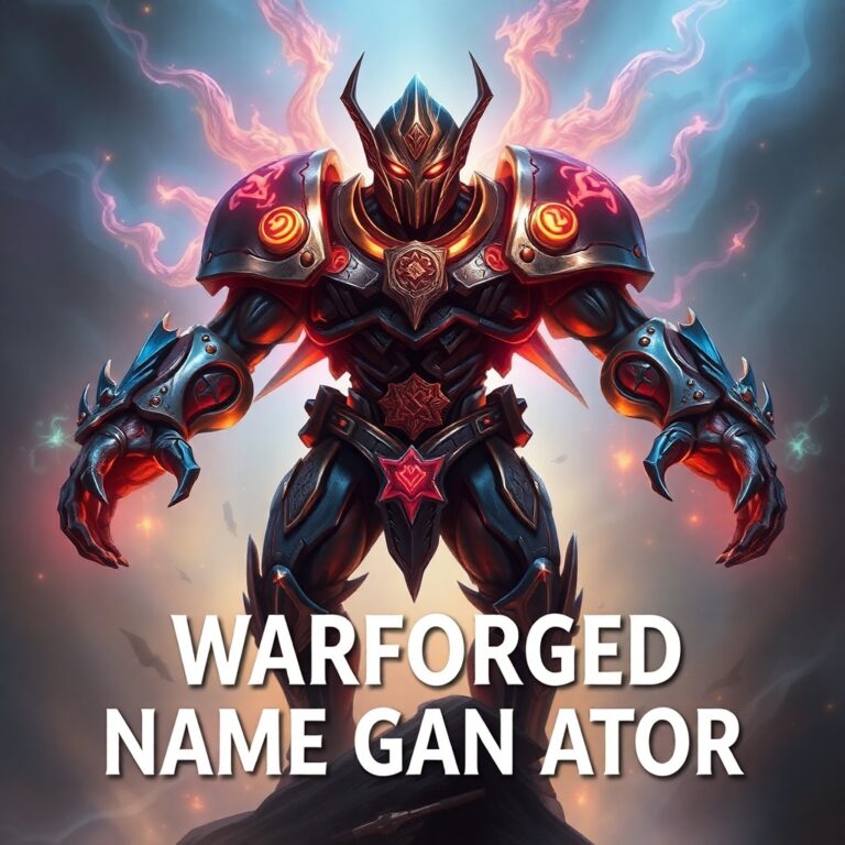 Dnd Warforged Name Generator