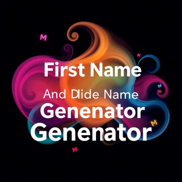 First Name And Middle Name Generator