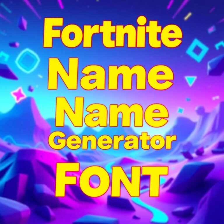 Fortnite Name Generator Font