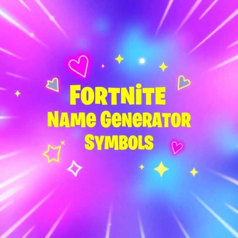 Fortnite Name Generator Symbols
