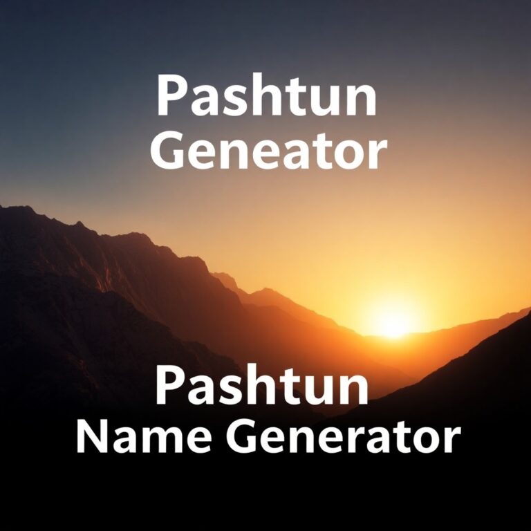 Pashtun Name Generator