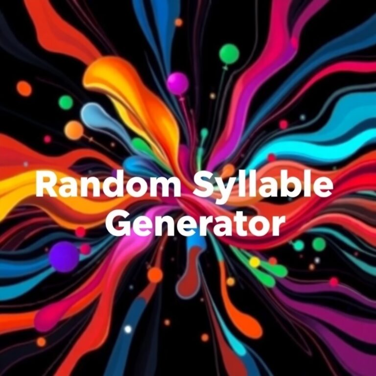 Random Syllable Generator