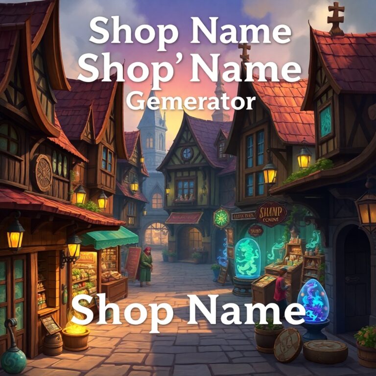 Shop Name Generator Dnd